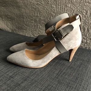 Joe’s gray suede heels
